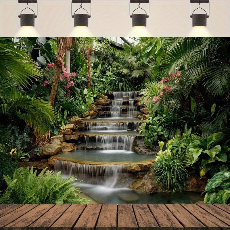 Spa And Wellness Center - Tapisserie murale Jardin Cascade, Plantes tropicales